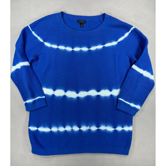 Talbots Sweaters - Talbots Pullover Sweater Womens Cotton Knit Raglan Sleeve Tie Dye Small